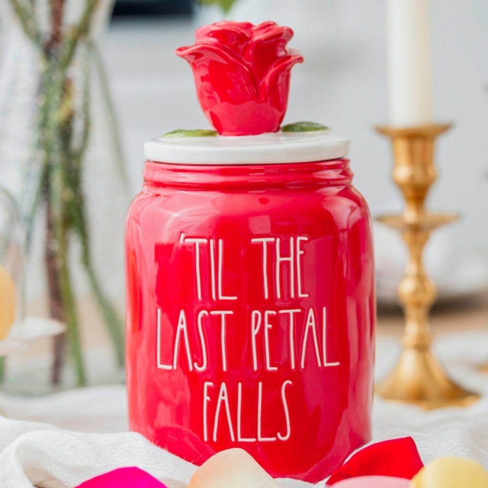 "TIL THE LAST PETAL FALLS" CANISTER DISNEY RAE DUNN
